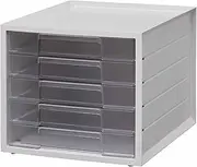 Iris Ohyama LCJ-5M Letter Case, A4 with Index Seal, Drawer Document Case, Storage Case, Tabletop, Shallow Type, Stackable Plastic, Letter Box, Envelopes, Office Supplies, Letters, Stationery Holder,