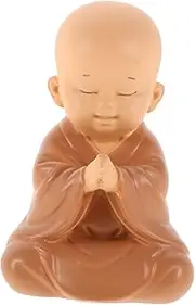 Alipis Baby Buddha Statue: Mini Buddha Monk Statue Car Dashboard Interior Decoration for Office Table Shelves Home Living Room Decor for Men Women