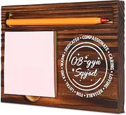 TRCENDE OB-gyn Squad Gift for Obstetricians and Gynecology Staff, Wooden Note Pad Holder with Pen Slot, Appreciation Office Decor XBT49