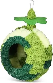 Kisangel Winter Bird Bed Warm Bird Nest House Parrot Hanging Hammock Snuggle Hut Birdcage Mount Parrot House Parakeet Nest Plush Bird Nest Medium