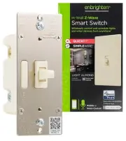 Almond Z-Wave Plus Smart Light Switch with QuickFit and SimpleWire, 3-Way