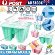 Silicone Ice Cream Mould Block 4-10 Cavity Frozen Molds Icy Pole Jelly Ice Lolly