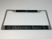Mercedes Benz MBZ Chrome Stainless Steel License Plate Frame + Caps