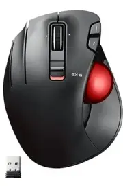 ELECOM EX-G Left Handed Trackball Mouse 2.4 GHz USB Wireless Ergonomic Thumb