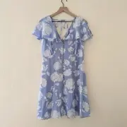 NWT ASOS DESIGN Flutter Sleeve Mini Tea Dress Front Buttons in Lilac Floral