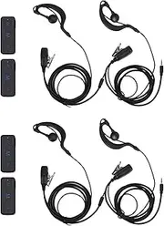 Mellisso 4Pcs Mini Walkie Talkie 400-470MHz 2-Way Radio 3W Transceiver Earpiece Headset Earmuff USB Powered