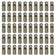 50Pcs Cord End Cap 2.5mm ID Copper Column Barrel End Caps Bronze