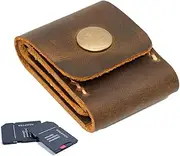 Case for Memory Card Holder, Memory Card Holder, Card Case for Portable Storage Bag, Travel Storage Organizer Case, 3 Card Slots, PU Leather Protective Cover
