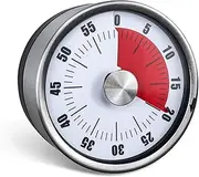 Mechanical Kitchen Timers, Magnetic Visual Timer for Kids, 360 Degree Rotary Cooking Timers for Kitchen with Alarm, Stainless Steel Countdown Timer for Cooking Studying Fitness Baking Teaching