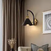 ENCOFT Wall Lights Industrial Black and Gold Wall Lamp Retro Gooseneck Sconce