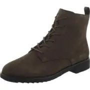 Clarks Womens GRIFFIN LACE Green Leather Ankle Boots 9.5 Medium (B,M) BHFO 9556