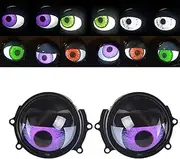 2Pcs Demon Eye Headlights, 12V Dynamic Devil Eye Car Headlights, WiFi Control Projector Lens Lamp For Most , 8 Adjustable Modes, LED Automotive Headlight Bulbs, IP68 Waterproof And Dustproof