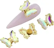 Nail Gems Butterflies 5pcs Crystal Nail Jewels Butterfly Nail Decoration Glittery Nail Art Rhinestones