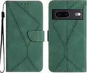 Compatible with Google Pixel 7A 5G Case,Compatible with Google Pixel 7A 5G Kickstand Flip Card Slot Magnetic Closure Phone Cover Green