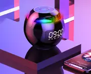 LED Digital Clock Smart Bluetooth Speaker MP3 Music Play with Colorful Light