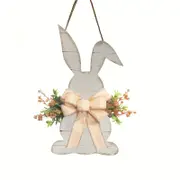 Rabbit Shaped Butterfly Wooden Holiday Hanging Decoration