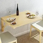 Fold Down Wall Table for Small Spaces Wall Mounted Drop Leaf Table for Kitchen and Computer Desk Workbench with 50kg Capacity 120x50cm/47inch