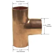 Libra Supply 2 inch, 2'', 2-inch Copper Pressure Sweat Tee C x C x C, fittings