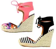 Quipid Val-96A Almond Toe Wedge Straw Ankle Strap Espadrille Platform Shoes