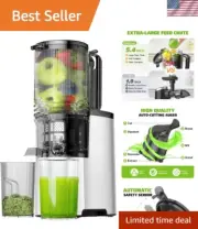 High-Yield 400W Cold Press Juice Extractor - 5.4" for Whole Fruits & Veggies