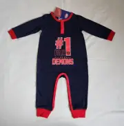 Melbourne Demons AFL AFMX0042 Infant Baby #1 Fan Printed Romper Size 6-12M New