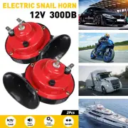 2x 12V 300DB Super Loud Train Horn Waterproof Motorcycle Car Truck SUV Boat Red (for: Volkswagen)
