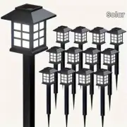 12PCS Solar Powered Outdoor Warm White LED Stake Lights for Garden