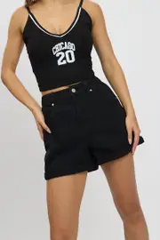 Black Relaxed Short Elastic Waist - Size 6, Women's Relaxed Short