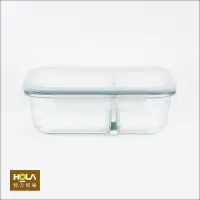 在飛比找momo購物網優惠-【HOLA】微烤兩用全隔斷雙格保鮮盒-1400ml