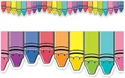 CTP Core Decor Doodle Crayons EZ Border, Bulletin Board Border Bulletin Board Border, Bulletin Board Border Top Classroom Decorating Accents (Creative Teaching Press 10933)