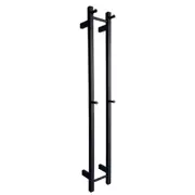 AGUZZO EZY FIT Heated Towel Rail - Double Vertical Square Tube - Bottom Wired - (200mm x H1400mm) - Matte Black