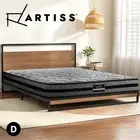 Artiss Metal Bed Frame Double Size Mattress Platform Black DANE with Mattress