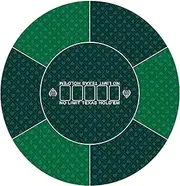 Professional Round Poker Mat for Texas Holdem with Carrying Bag,Portable Poker Table Top(Green,L)