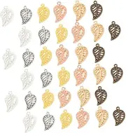 [COHEALI] Fashionable Leaf Charms Diy Earrings Materials Necklace Pendant for Present Set
