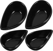 LeoLeoii 4pcs Raindrop Sauce Flavor Plate Dipping Sauce Bowls Dip Bowls Ceramic Seasoning Dish Soy Sauce Bowls Small Bowls Sauce Dish Vinegar Plate Dipping Bowl Ceramic Dipping Bowls