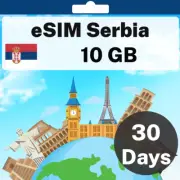 eSIM Serbia - 10 GB - 30 Days - Travel eSIM | QR code activation