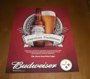 BUDWEISER BEER COLOR AD PRINT - HERE'S TO AMERICAN TRADITIONS