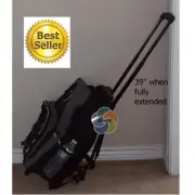 Rolling Backpack with wheels Large Travel Backpack - Black - Luggage Backpack