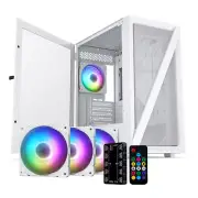 Vetroo M05 Micro ATX Gaming Computer PC Case M-ATX / ITX w/ 120mm ARGB Fan x4