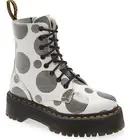 Womens Dr. Martens Jadon POLKA DOT Leather White Black Platform Boots sz 9 EU41