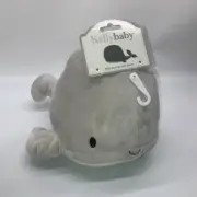 NWT KellyBaby Whale Plush Sea Life Gray Soft Squish Animal Baby Infant Rattle