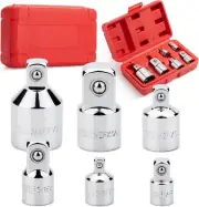 Bates- Impact Socket Adapter and Reducer Set, 6 Pcs, Silver, 1/4", 3/8", 1/2", 3