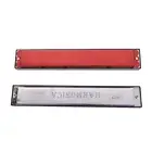silver/red 24 Holes Tremolo Harmonica Mouth Organ Key of C for Begin SPK