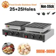 25+25PCS Commercial Nonstick Electric Poffertjes Mini Dutch Pancake Baker Maker