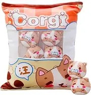 Plush Pillow Cute Corgi Animals Doll Toy Gifts for Teens Girls Kids, Sofa Chair Decorative Pillow, Creative Gifts for Teens Girls Kids