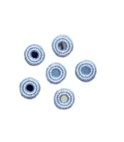2 Round Pearl Beaded Appliqué, centre Mirror tile ,White Gold metallic cord