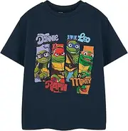 [TEENAGE MUTANT NINJA] Turtles Boys Grey T-Shirt | TMNT Short Sleeve Graphic Tee | Kids Cartoon Apparel | Raphael, Mikey, Leo & Donatello Retro Top | Movie Merchandise for Children & Teens