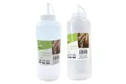 2 x PLASTIC SAUCE BOTTLE WHITE SQUEEZE BOTTLES 1000ML CONDIMENT DISPENSER KITCHEN