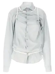 [Maison Margiela] Maison Margiela-Layered Shirt Camicie Celeste-Donna 44IT Light Blue