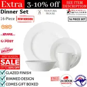 16pc Maxwell Williams Porcelain White Basics Cosmopolitan Dinnerware Dish Set AU